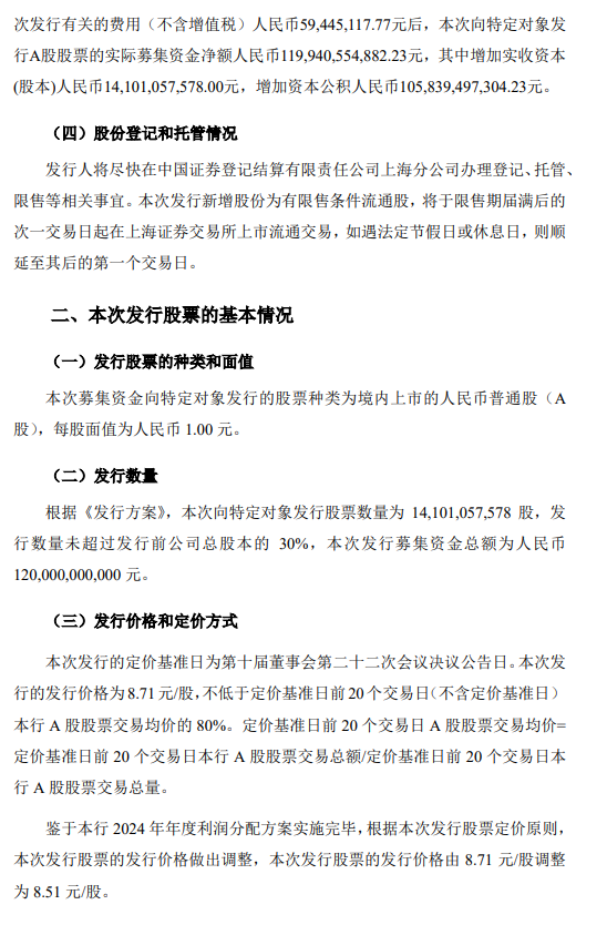 交通银行披露定增事项进展：已收到1200亿元认购资金